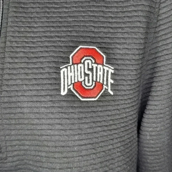 Cutter & Buck OSU Ohio State Men's Ribbed Quarter Zip Black Pullover Size Medium - Picture 2 of 9